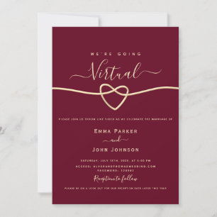 Burgundy Virtual Wedding Invitation