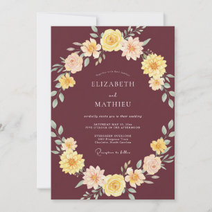 Burgundy Vivid Autumn Wedding Invitation