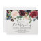 Burgundy Watercolor Flowers Bat Mizvah Invitation