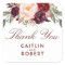 Burgundy Watercolor Flowers Elegant Thank You