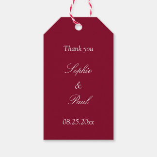 Burgundy Wedding Favour Thank You Gift Tags