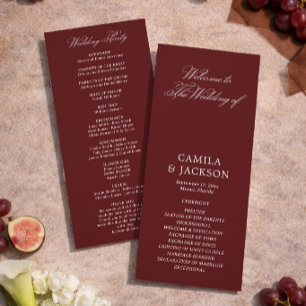 Burgundy Wedding Flat Program