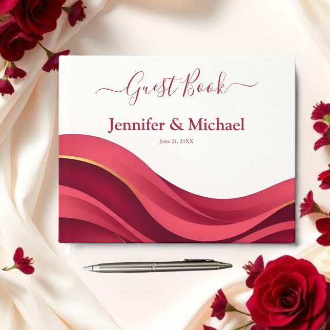 Burgundy Wedding Guest Book (Burgundy Wedding Guest Book)