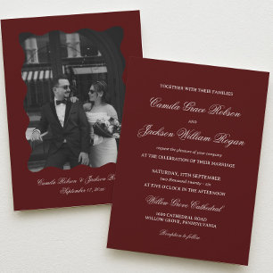 Burgundy Wedding  Invitation