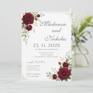 Burgundy Wedding Invitation