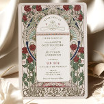 Burgundy Wedding Invitations Art Nouveau Mucha<br><div class="desc">Art Nouveau Vintage wedding invitations by Alphonse Mucha in a floral, romantic, and whimsical design. Victorian flourishes complement classic art deco fonts. Please enter your custom information, and you're done. If you wish to change the design further, simply click the blue "Customize It" button. Thank you so much for considering...</div>