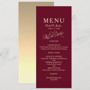 Burgundy Wedding  Menu