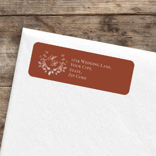 Burgundy Wedding Monogram Script Floral