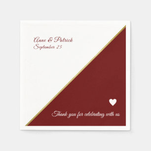 Burgundy wedding napkin