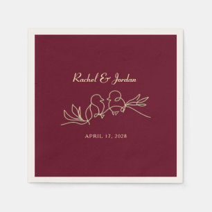 Burgundy Wedding  Napkin