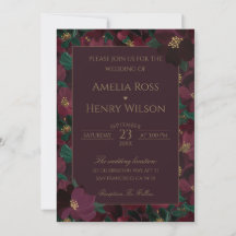 Burgundy Wedding Pattern Elegant Romance
