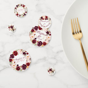 Burgundy Wedding Personalized Confetti