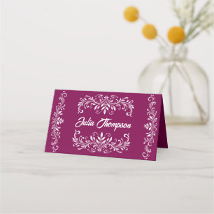 Burgundy Wedding   Place Card