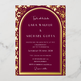 Burgundy Wedding (Retro-Dotted)