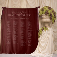 Burgundy Wedding Seating Chart Alphabetical Fabric