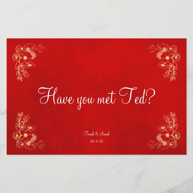 Burgundy wedding table name (Front)