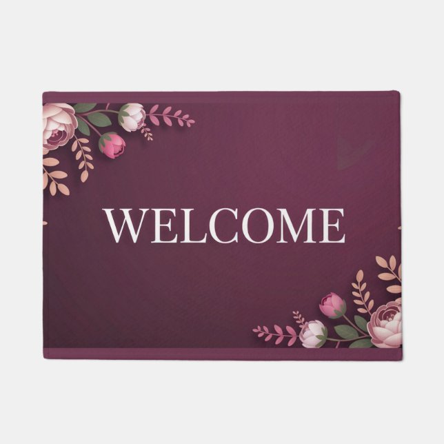 Burgundy Welcome Mat (Front)