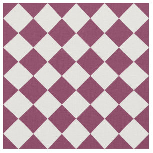 Burgundy White Checker Diamond Pattern Fabric