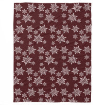 Burgundy White Christmas Snowflakes