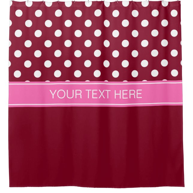 Burgundy White LG Dot Hot Pink CB Name Monogram (Front)