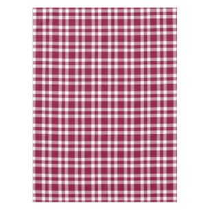 Burgundy White Plaid Pattern Tablecloth