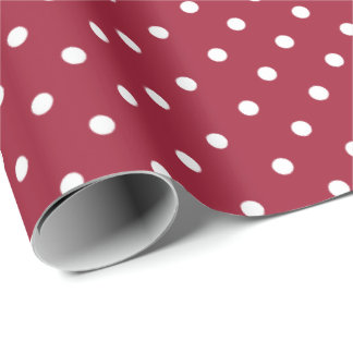 Burgundy | White Polka Dot Wrapping Paper