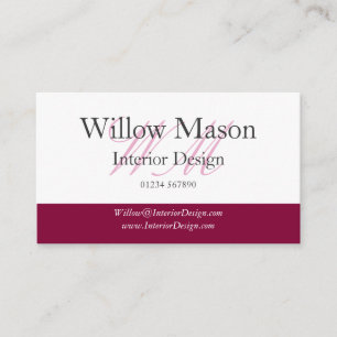 Burgundy & White Professional Business Card