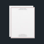 Burgundy White Professional Business Personalized  Letterhead<br><div class="desc">A simple dark red burgundy and white professional letterhead for your business. All of the fields are editable,  so you can change them to say what you want,  or delete one if you don't need it.</div>