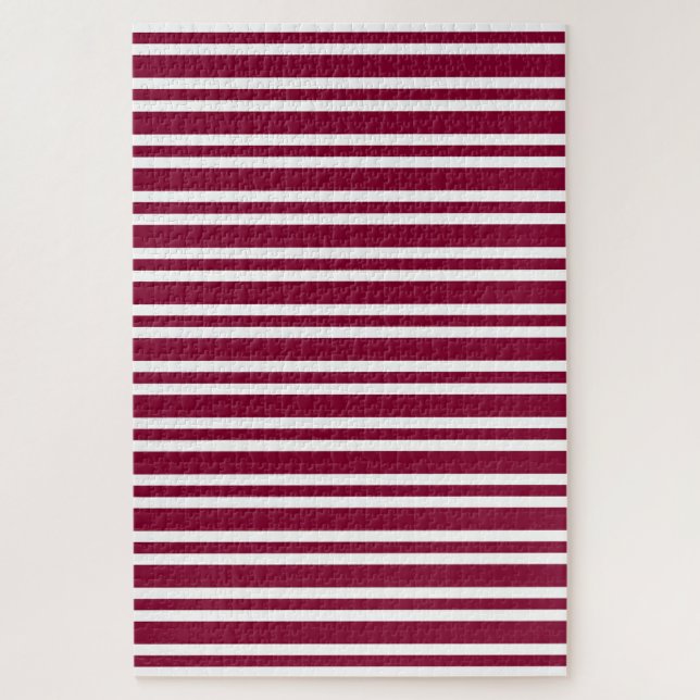 Burgundy White Stripes Pattern Jigsaw Puzzle (Vertical)