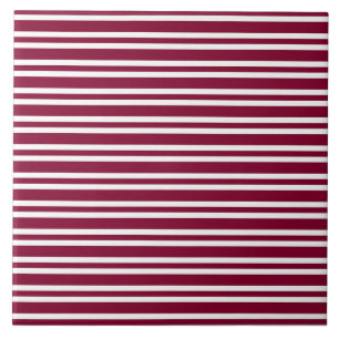 Burgundy White Stripes Seamless Pattern Tile