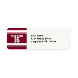 Burgundy White Team Jersey Numéro personnalisé Nom