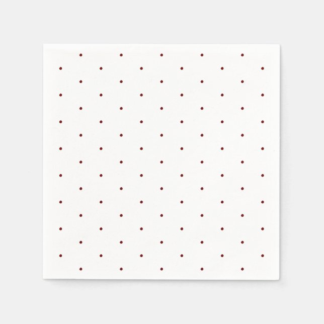 burgundy white tiny polka dots pattern paper napkin (Front)