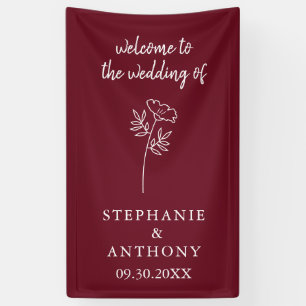 Burgundy Wildflower Wedding   Banner