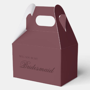 Burgundy Will You Be My Bridesmaid Proposal Box