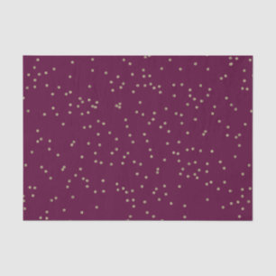 Burgundy Wine and Metallic Gold Dot Splatter Tissue Paper