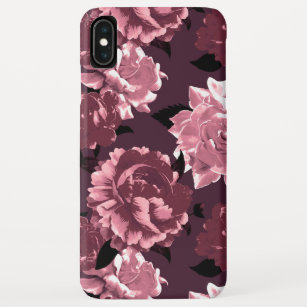 Burgundy Wine & Blush Floral Pattern Case-Mate iPhone Case