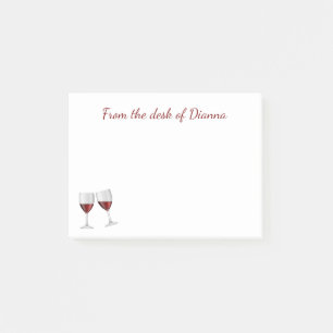Burgundy Wine Champagne Glasses Winery Post-it Notes
