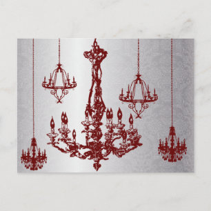 Burgundy Wine Chandelier RSVP Card