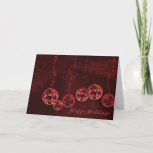 Burgundy Wine Christmas Ornaments and Stars Holiday Card