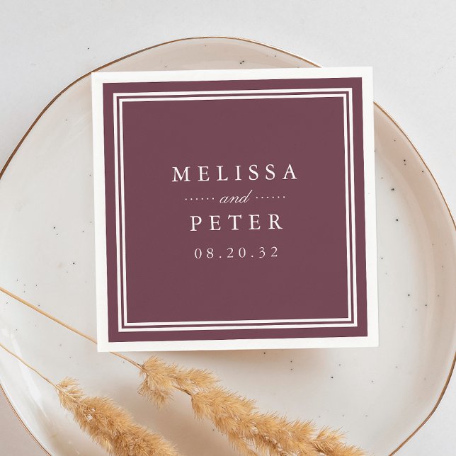 Burgundy Wine | Classic Personalized Wedding Napkin (Creator Uploaded)