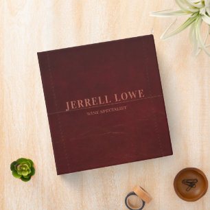 Burgundy Wine Colour Vintage Leather Professional Binder