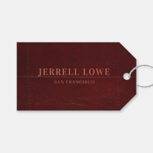 Burgundy Wine Colour Vintage Leather Professional Gift Tags