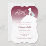 Burgundy Wine Elegant Bridal Shower Invitation<br><div class="desc">Burgundy Wine Elegant Bridal Shower Invitation.
Chic wine red and white hen party invitation. Perfect for a winter or fall wedding theme. It has a princess ball gown silhouette design.</div>