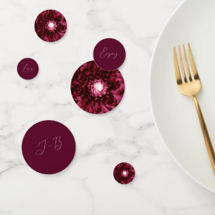 Burgundy Wine Floral Customizable Table Confetti