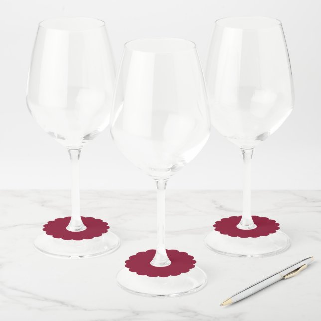 Burgundy Wine Glass Tag (Set)