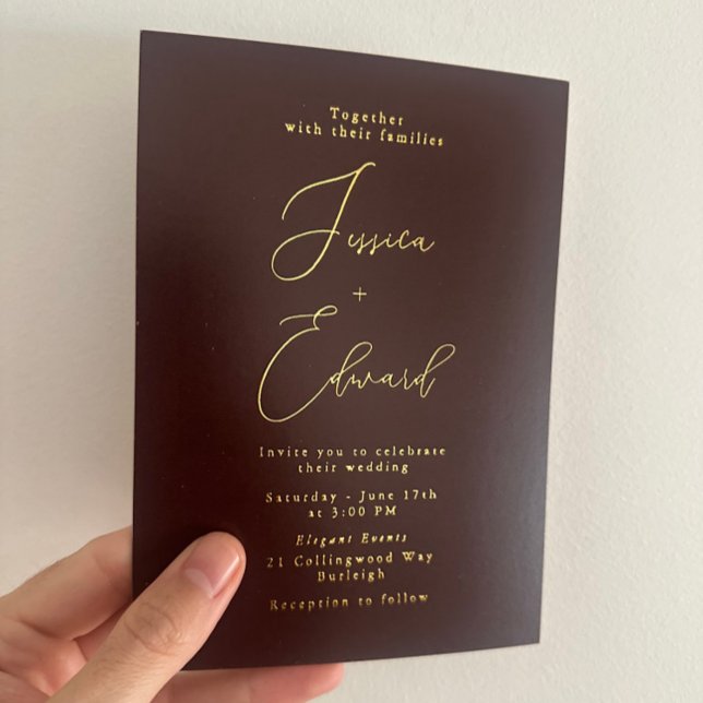 Burgundy Wine & Gold Foil Wedding (Creator Uploaded)