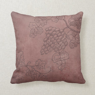 Burgundy Wine Grapevine  Throw Pillow
