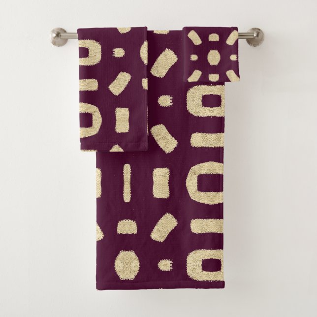 Burgundy Wine Like African Kuba Kente Mud Cloth (Insitu)