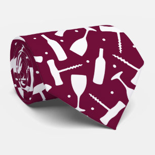 Burgundy Wine Lover Patterned Tie