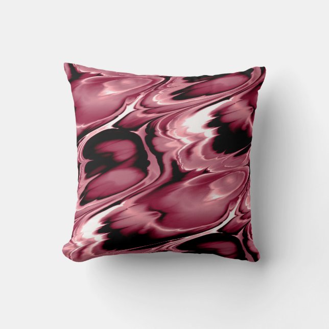 Burgundy Wine Modern Elegant Abstract Throw Pillow (Front)